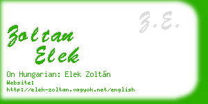 zoltan elek business card